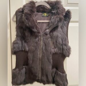 Dark Chocolate Brown Rabbit Fur Vest